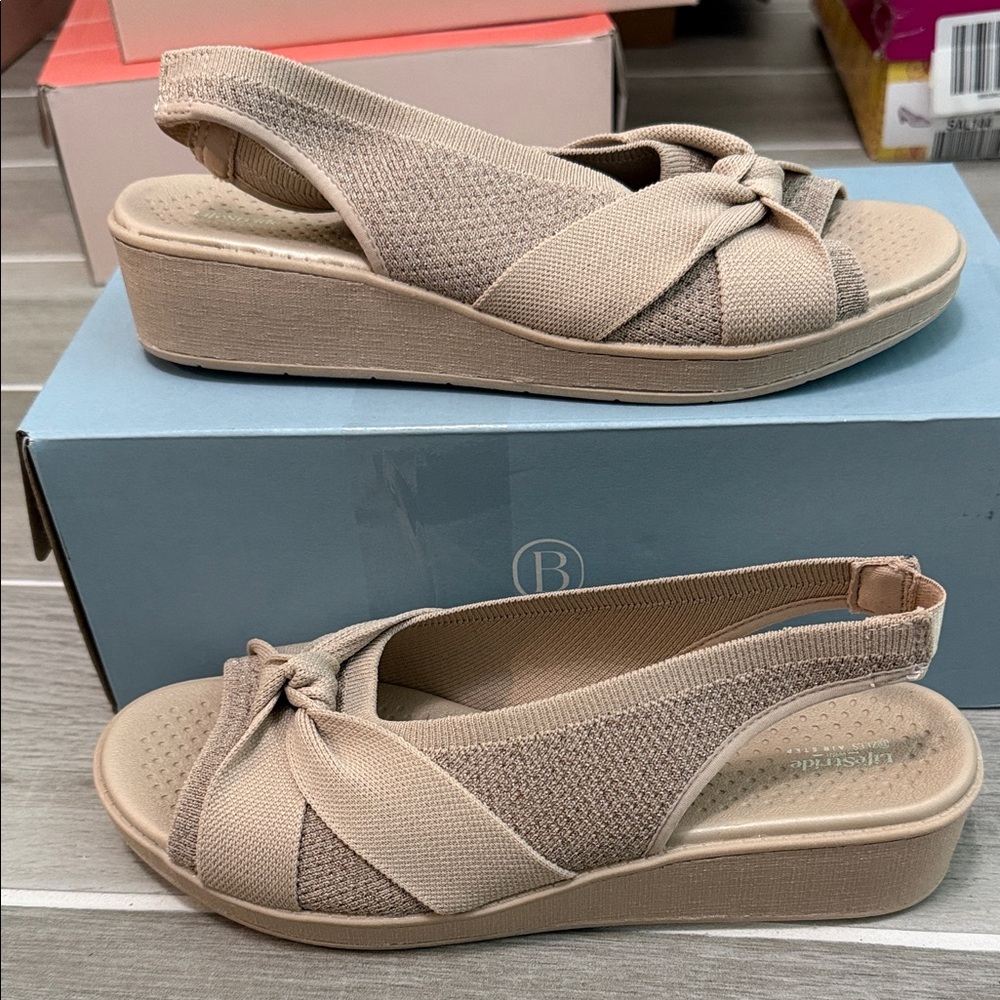 LifeStride Women's Bell Washable Slingback Wedge Sandals size 8